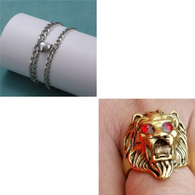 MAATRCHAAYA Stainless Steel Sterling Silver, Gold-plated Gold, Silver Jewellery Set(Pack of 2)