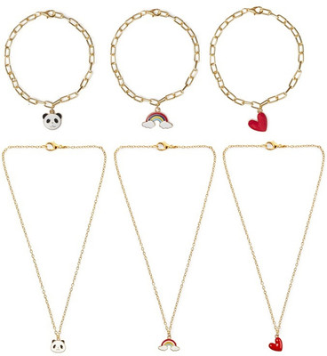 EnlightenMani Alloy Gold-plated Multicolor Jewellery Set(Pack of 6)