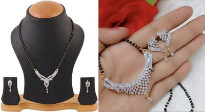 P R Production Oxidised Silver Multicolor Jewellery Set(Pack of 2)