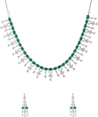 YELLOW CHIMES Brass Rhodium Silver Jewellery Set(Pack of 1)