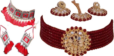 JMBW INTERNATIONAL Alloy Black, Silver, Red, Maroon Jewellery Set(Pack of 2)
