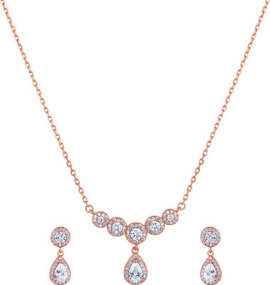 Shiyara JEWELLS Sterling Silver Rose Gold Jewellery Set(Pack of 1)