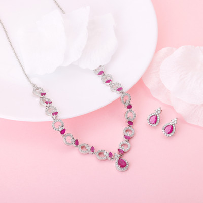 GIVA Sterling Silver Rhodium Silver Jewellery Set(Pack of 1)