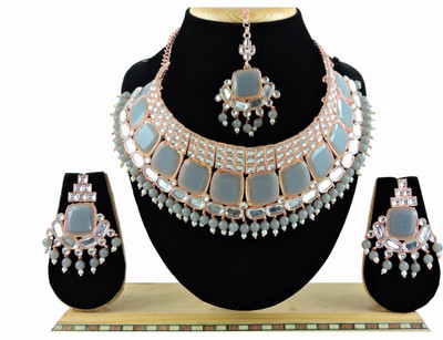 VATSALYA creation Alloy Gold-plated Grey Jewellery Set(Pack of 3)