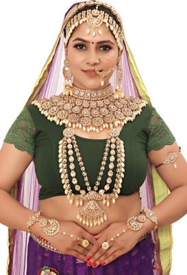 KKIMITATION Alloy Gold-plated Gold Jewellery Set(Pack of 10)