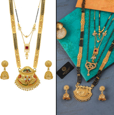 brado jewellery Brass Gold-plated Gold Jewellery Set(Pack of 2)