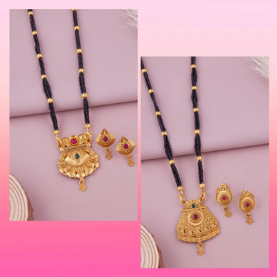 bhanu diam Metal Gold-plated Gold Jewellery Set(Pack of 2)