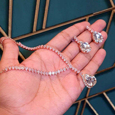 Gorgeous Gems Copper Rose Gold Jewellery Set(Pack of 3)
