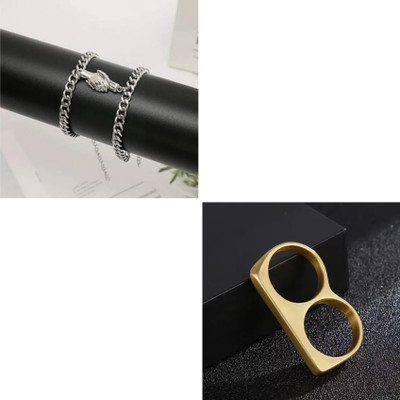 MAATRCHAAYA Stainless Steel Gold-plated, Sterling Silver Gold, Silver Jewellery Set(Pack of 2)