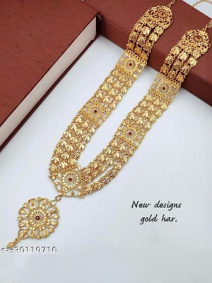 geeta sales Brass Gold-plated Gold Jewellery Set(Pack of 3)