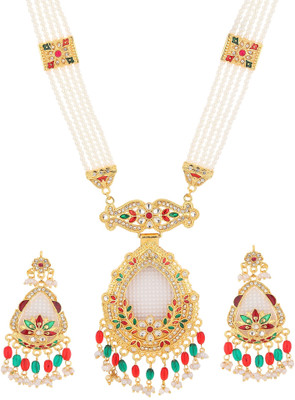 Rhosyn Brass, Stone, Mother of Pearl, Alloy Gold-plated Multicolor Jewellery Set(Pack of 1)