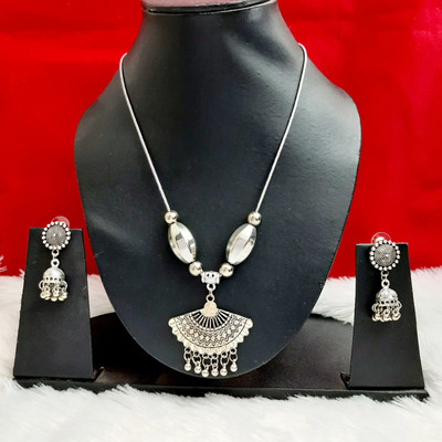 house of common Brass Silver Silver Jewellery Set(Pack of 1)