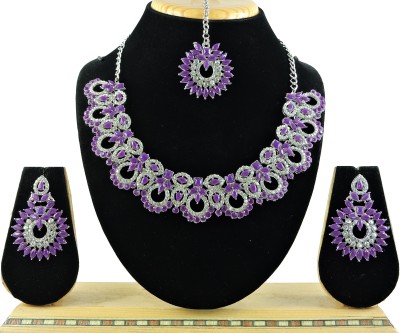 VATSALYA creation Alloy Gold-plated Purple Jewellery Set(Pack of 1)