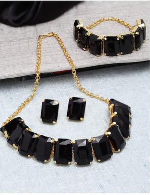 AMHRIK IMITATION Alloy Black Jewellery Set(Pack of 1)