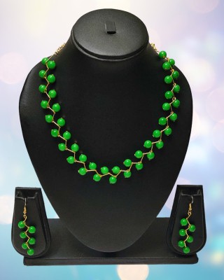 PRAGATI Alloy Green Jewellery Set(Pack of 3)