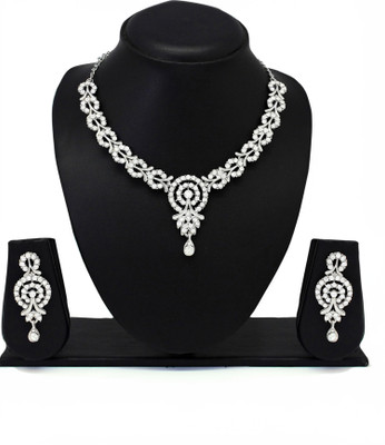 Atasi International Alloy Rhodium White Jewellery Set(Pack of 1)