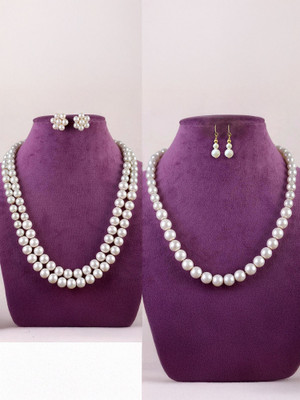 saadgallery Mother of Pearl White Jewellery Set(Pack of 2)