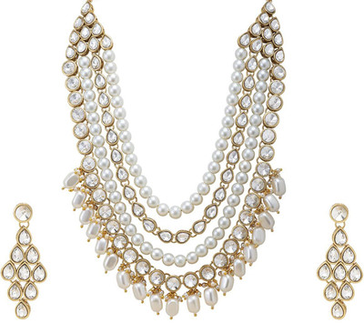 fabula Alloy Gold-plated White, Gold Jewellery Set(Pack of 2)