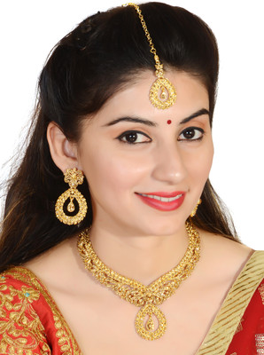 KAHAR CREATION Alloy Gold-plated Gold Jewellery Set(Pack of 1)
