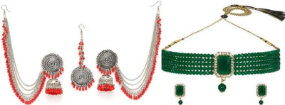 JMBW INTERNATIONAL Alloy Red, Green Jewellery Set(Pack of 2)