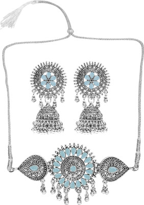 Gauri FashionHub Alloy Blue, Silver Jewellery Set(Pack of 1)