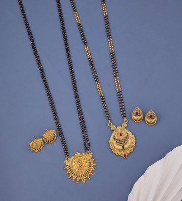 evashoppy Copper Gold-plated Gold, Black Jewellery Set(Pack of 1)