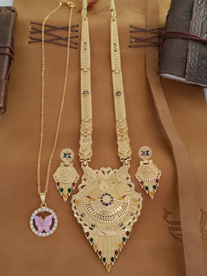 BJ FESHOIN Brass Gold-plated Gold Jewellery Set(Pack of 1)