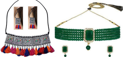 JMBW INTERNATIONAL Alloy Multicolor, Green Jewellery Set(Pack of 2)