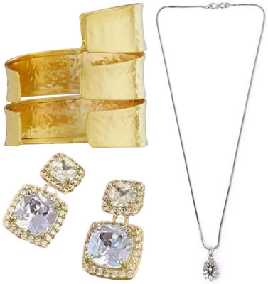 Aarav Creations Alloy Gold, Gold, Silver Jewellery Set(Pack of 1)
