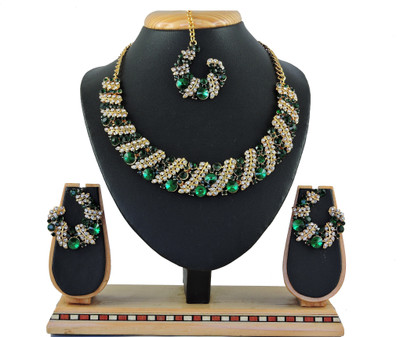 VATSALYA creation Alloy Gold-plated Green Jewellery Set(Pack of 1)