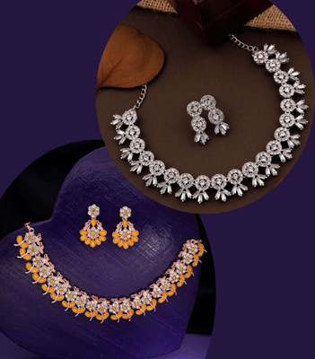 Divastri Brass Gold-plated Multicolor Jewellery Set(Pack of 1)