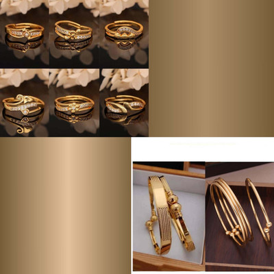 Alasca Brass Gold-plated Gold, Blue, Turquoise Jewellery Set(Pack of 8)