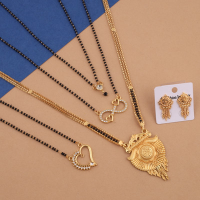 kavya jewels Brass Gold-plated Gold Jewellery Set(Pack of 1)