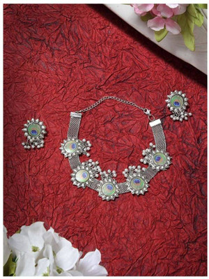 Gauri FashionHub Alloy Silver Jewellery Set(Pack of 1)