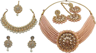 JMBW INTERNATIONAL Alloy White, Pink, Orange Jewellery Set(Pack of 2)