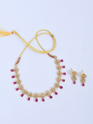 Swagata Enterprise Brass Red Jewellery Set(Pack of 1)