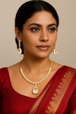 Gujarat Grace Collection Sterling Silver Gold Jewellery Set(Pack of 1)