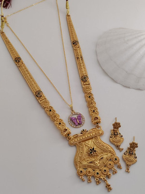 Niva Fashion Brass Gold Jewellery Set(Pack of 1)