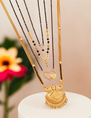 EthnicEmbrace Alloy Gold-plated Gold, Black Jewellery Set(Pack of 4)