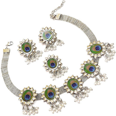 house of common Brass Silver Multicolor Jewellery Set(Pack of 1)