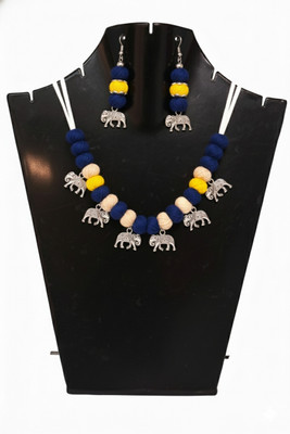 A S enterprize Oxidised Silver Blue Jewellery Set(Pack of 1)