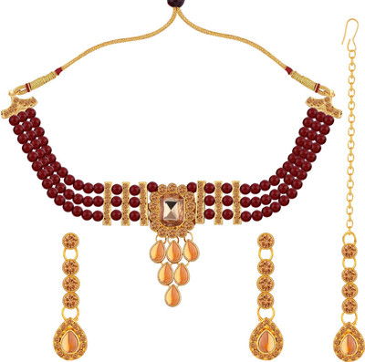 SILVER SHINE Alloy Red Jewellery Set(Pack of 1)