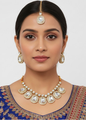 GetBling Alloy Gold-plated Silver Jewellery Set(Pack of 4)