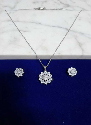 AURANESTZ Alloy Silver White Jewellery Set(Pack of 1)