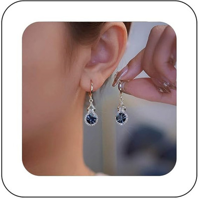 Anamya Collections Earring AD Blue Alloy Stud Earring
