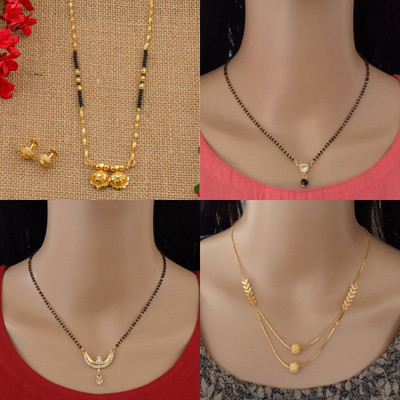 RAMDEV ART FASHION JEWELLERY Alloy Gold-plated Gold Jewellery Set(Pack of 4)