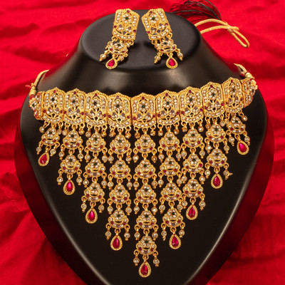LILY Brass Gold-plated Multicolor Jewellery Set(Pack of 1)