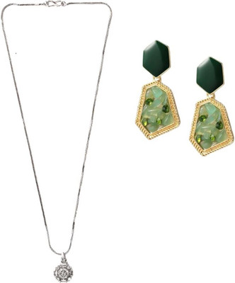 asthacollection Stone Silver, Green Jewellery Set(Pack of 1)