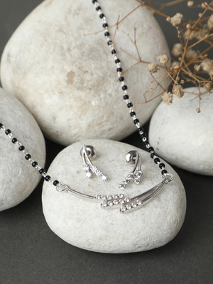 CLARA Sterling Silver Rhodium Silver Jewellery Set(Pack of 1)