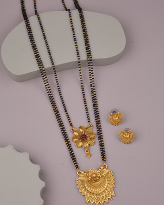 evashoppy Brass Gold-plated Gold Jewellery Set(Pack of 4)